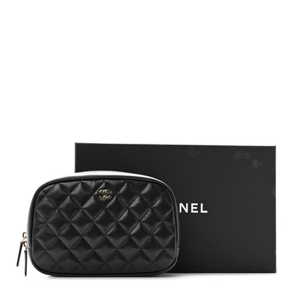 Chanel Caviar Quilted Medium Curvy Pouch Cosmetic Case Black 8 of 8