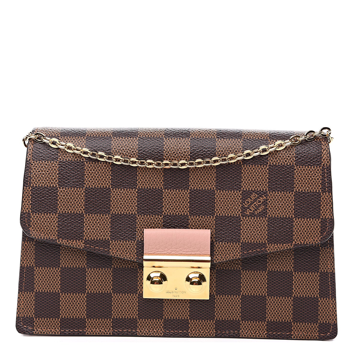 Louis Vuitton Damier Ebene Croisette Chain Wallet Magnolia 1 of 7
