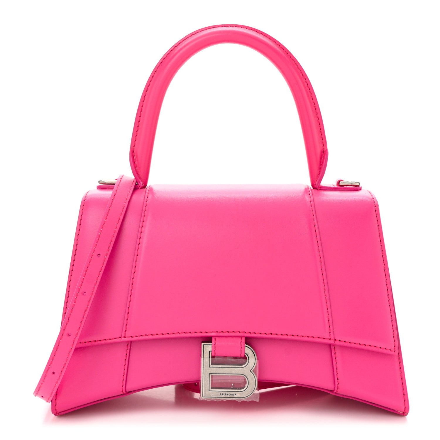 Balenciaga Shiny Box Calfskin Small Hourglass Top Handle Bag Acid Fuchsia 1 of 10