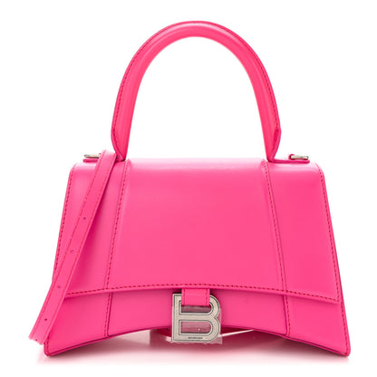 Balenciaga Shiny Box Calfskin Small Hourglass Top Handle Bag Acid Fuchsia 1 of 10
