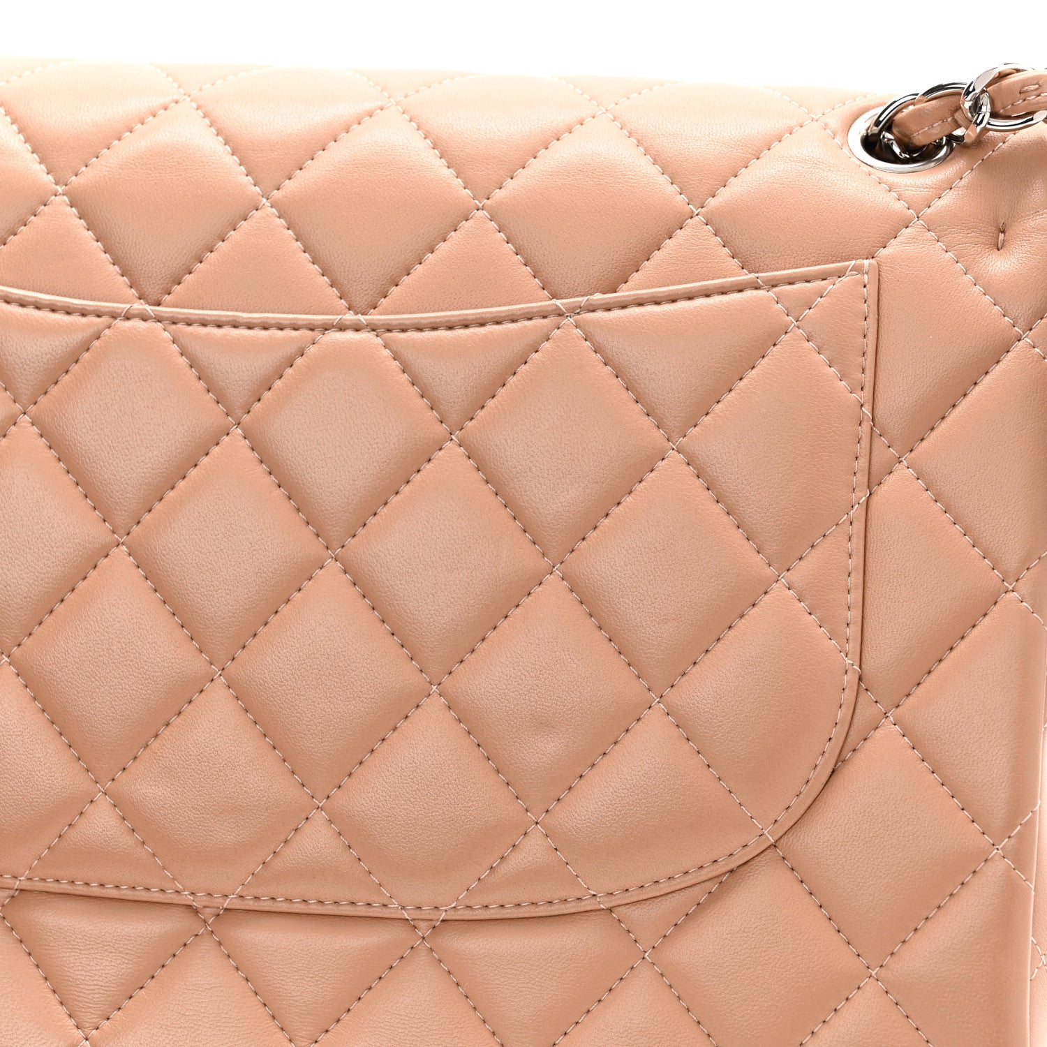 Chanel Lambskin Quilted Jumbo Double Flap Dark Beige 11 of 11