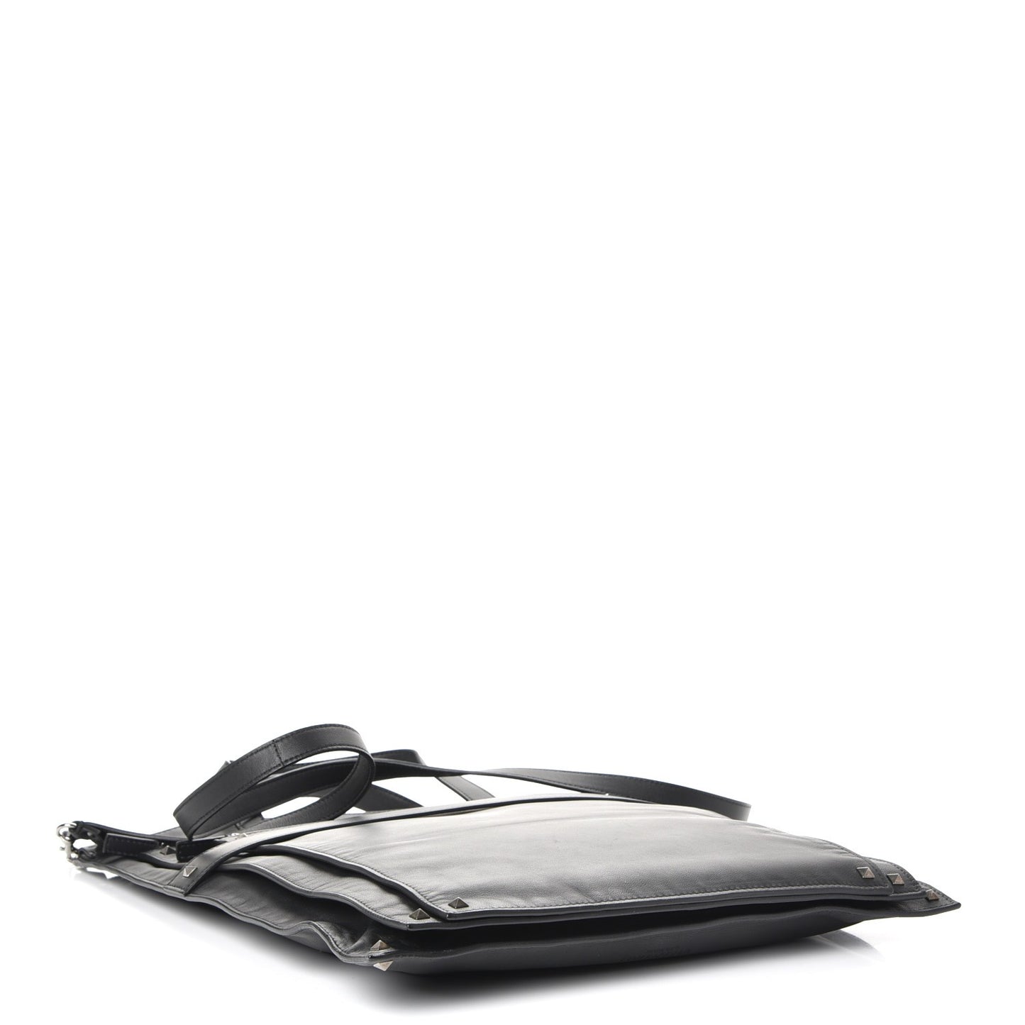 Nappa Medium Rockstud Zippered Tote Black
