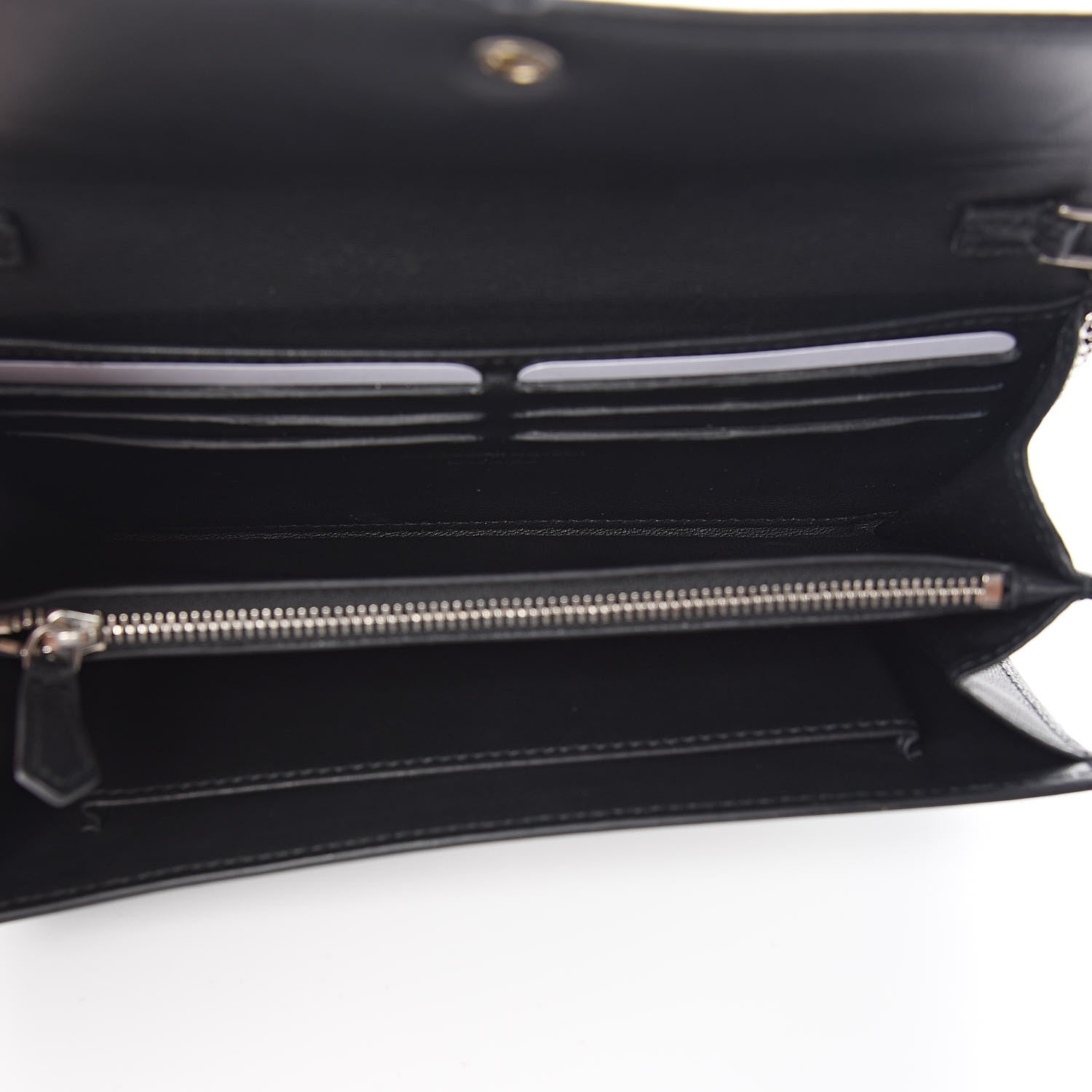Alexander McQueen Calfskin Grommet Skull Wallet On Chain Black 5 of 12