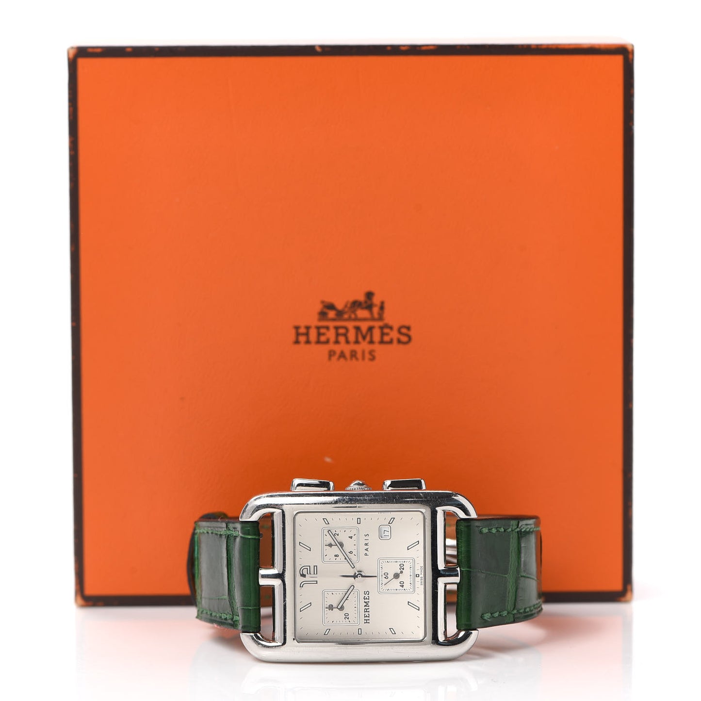 Stainless Steel Alligator 31mm Cape Cod Chrono Quartz Watch Vert Moyen