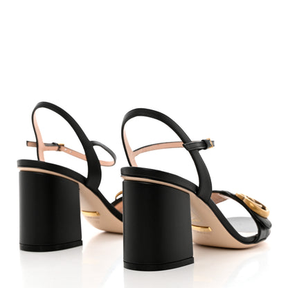 Gucci Lifford Calfskin GG Marmont Ankle Wrap 75mm Sandals 37 Black 4 of 9