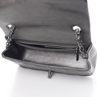 Chanel Metallic Lambskin Quilted Mini Rectangular Flap Dark Grey 5 of 11