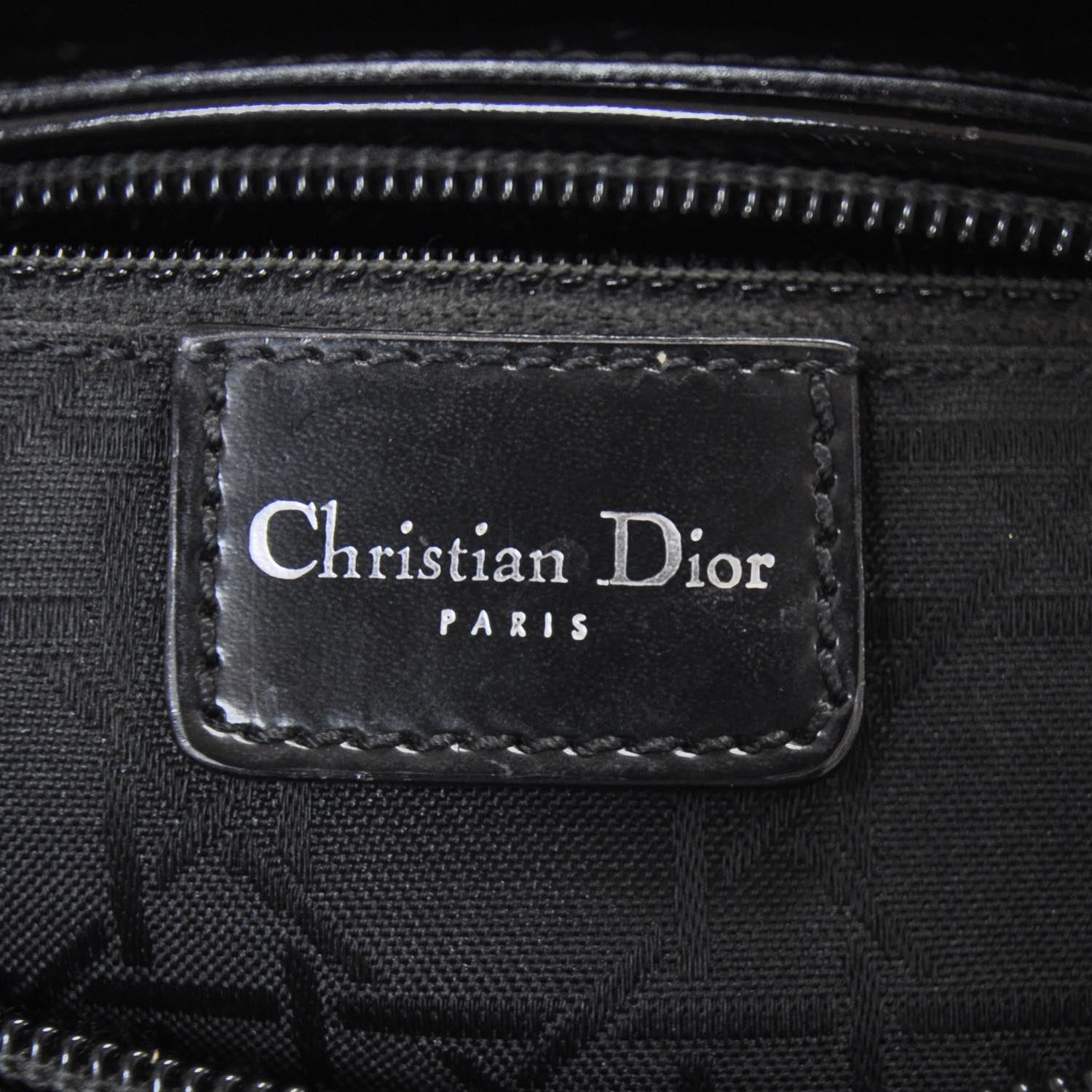 Christian Dior Leather Chrome Beaded Large Tote 7 of 8