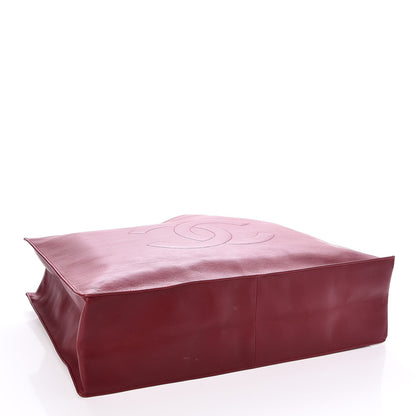 Chanel Lambskin CC Tote Dark Red 4 of 8