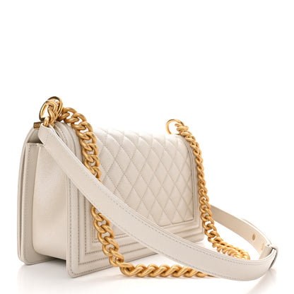 Chanel Iridescent Caviar Quilted Medium Boy Flap White 3 of 11