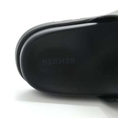 Hermes Calfskin Womens Chypre Sandals 38 Black 7 of 8
