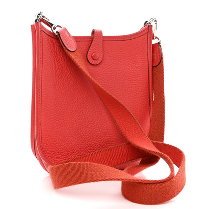 Hermes Taurillon Clemence Amazone Evelyne TPM Rouge Pivoine 3 of 11
