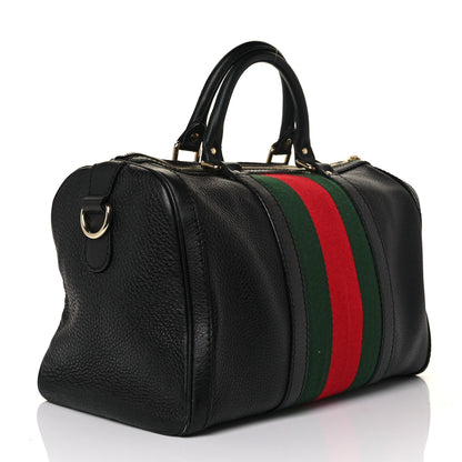 Gucci Calfskin Vintage Web Medium Boston Black 3 of 14