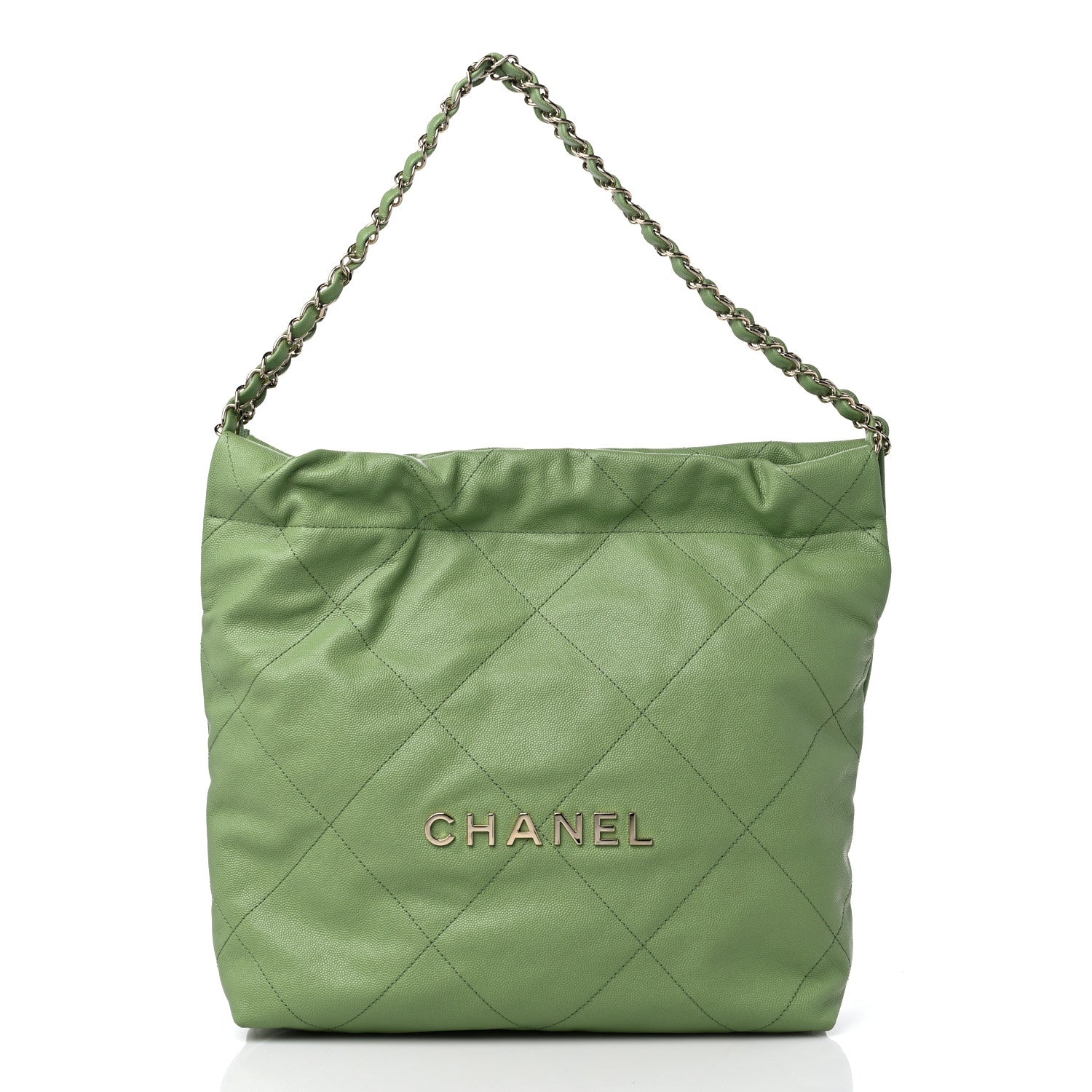 Chanel Shiny Caviar Quilted Small Chanel 22 Green 2 of 9