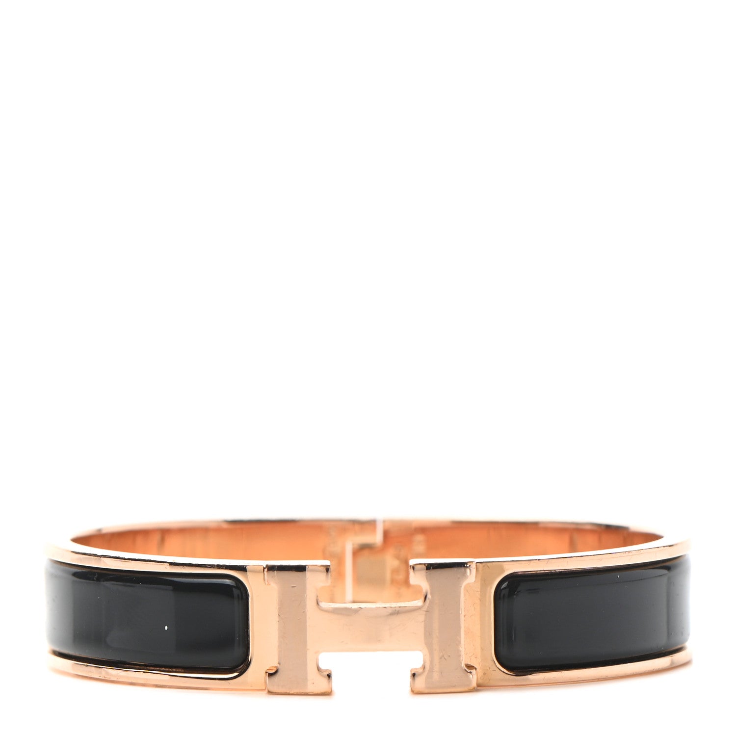 Hermes Enamel Narrow Clic Clac H Bracelet PM Black 1 of 5