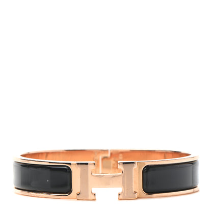 Hermes Enamel Narrow Clic Clac H Bracelet PM Black 1 of 5