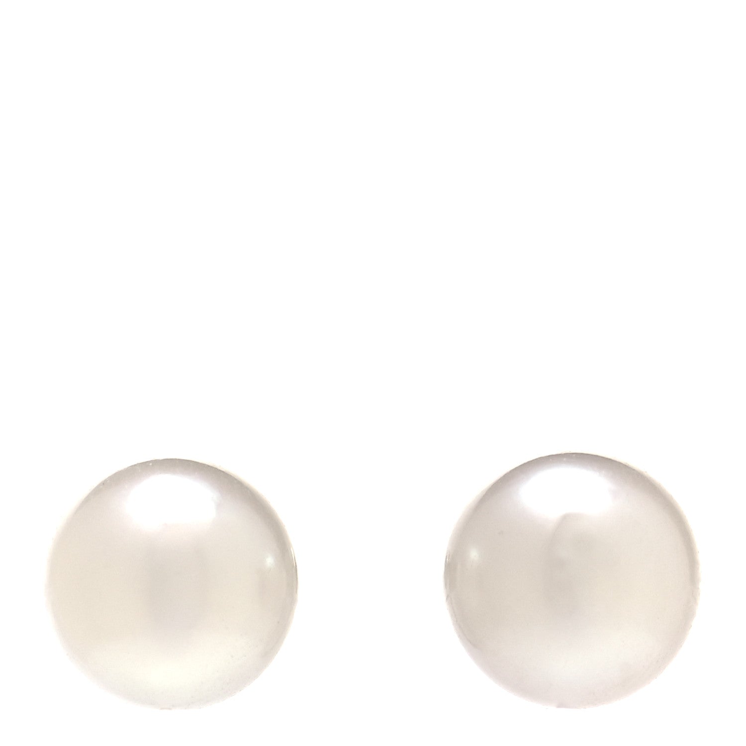 Mikimoto 18K White Gold Akoya Pearl 8.5mm Screw Back Earrings 1 of 5