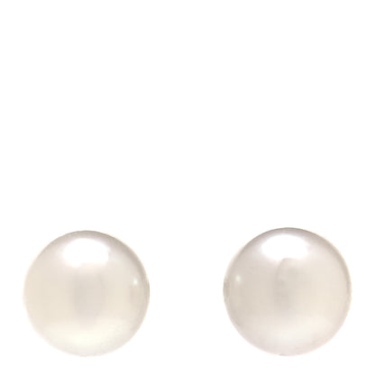 Mikimoto 18K White Gold Akoya Pearl 8.5mm Screw Back Earrings 1 of 5