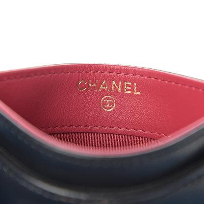 Chanel Shiny Goatskin Quilted Chanel 19 Card Holder Black 5 of 8