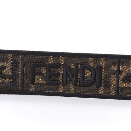 Fendi Fabric Jacquard FF 1974 Logo Threaded Edge Mini Strap You Tobacco Moro Black 2 of 4