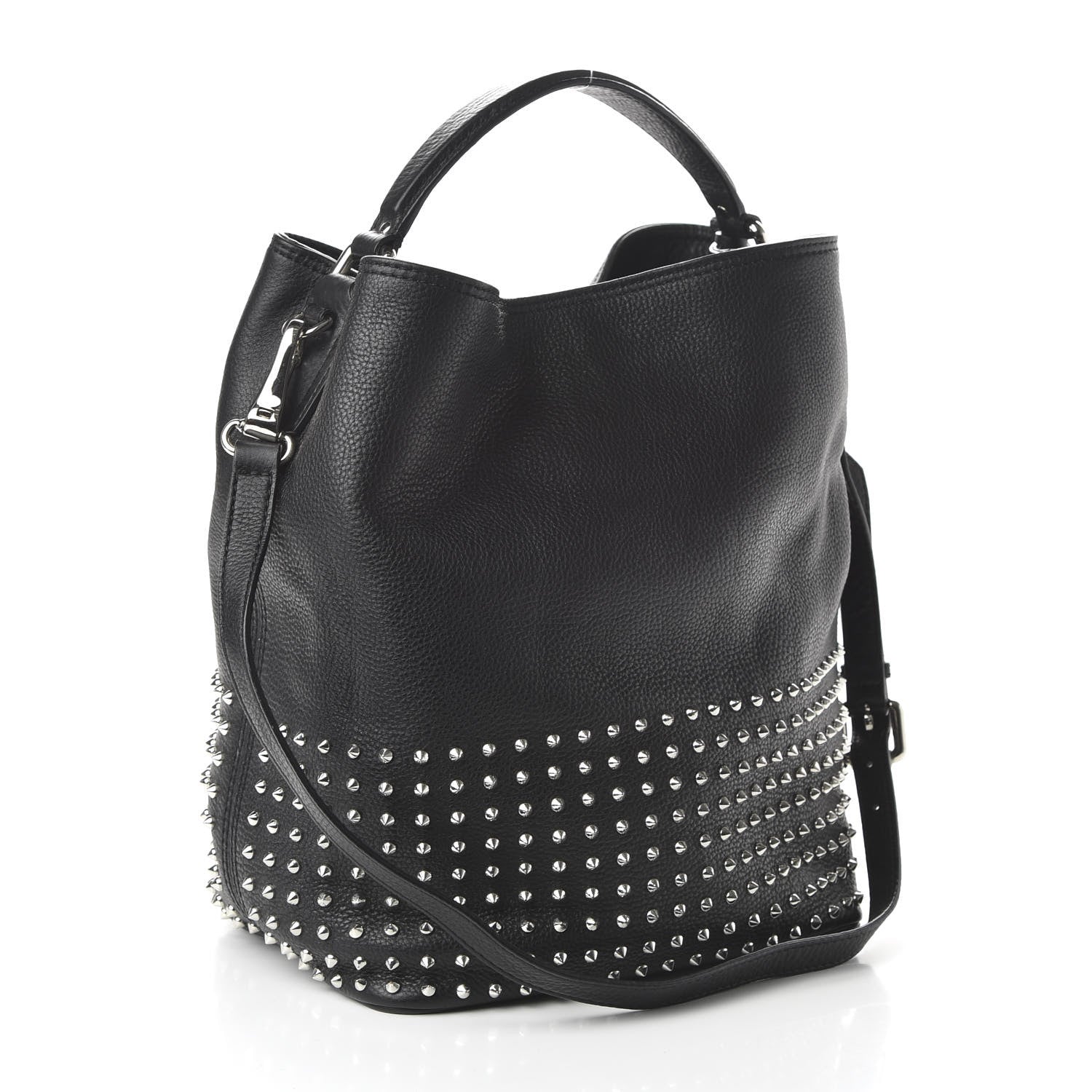 Burberry Calfskin Studded Medium Susanna Hobo Black 3 of 9