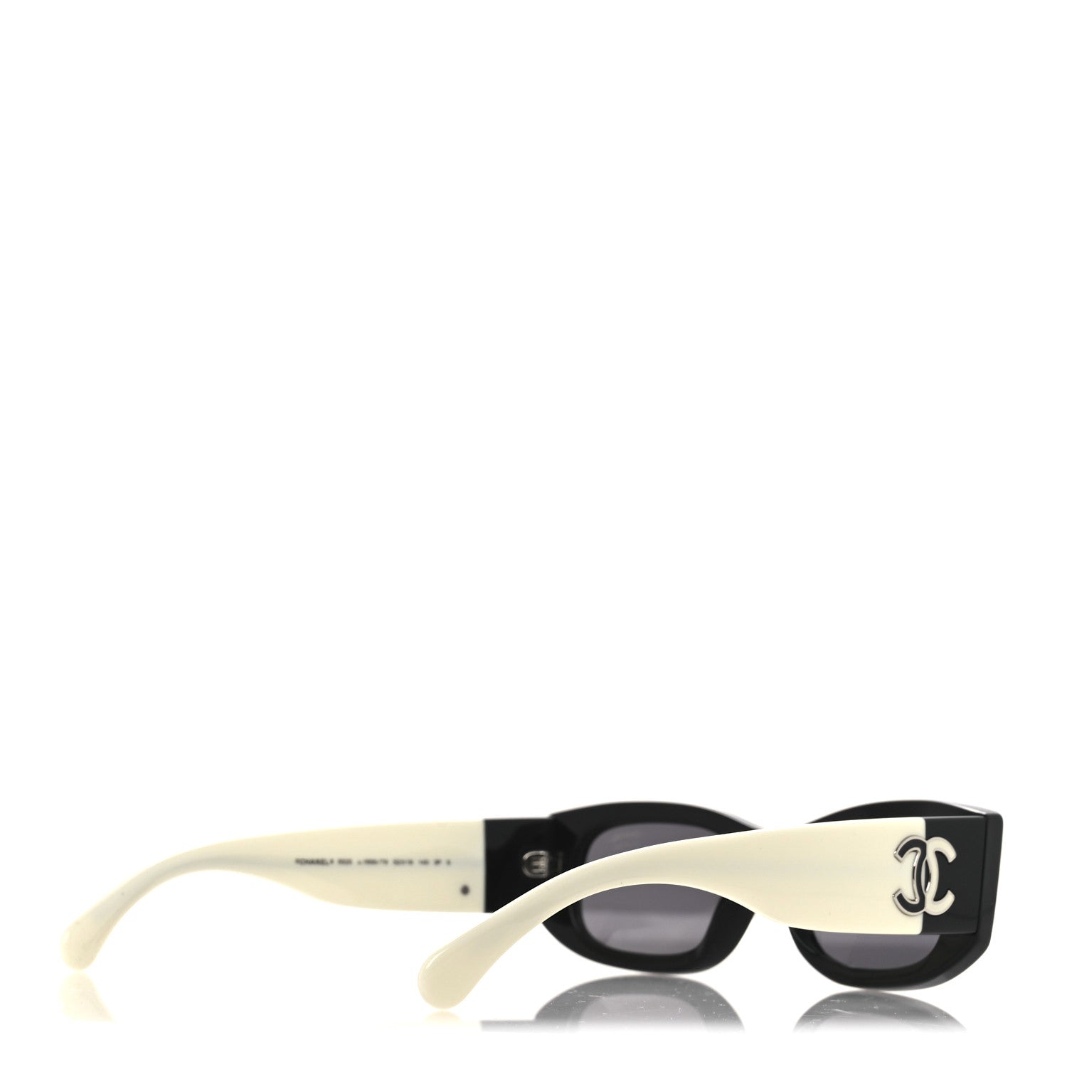 Chanel Acetate Rectangle Sunglasses 5525 Black White 1808263