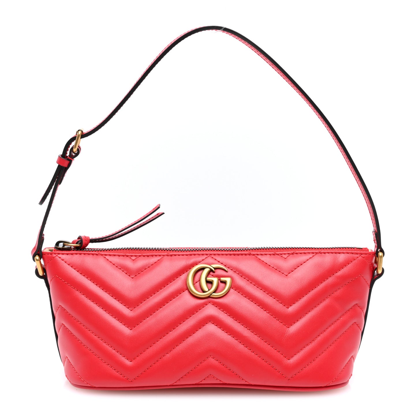 Calfskin Matelasse Chevron GG Marmont Sling Shoulder Bag Rosso
