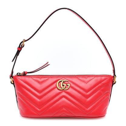 Gucci Calfskin Matelasse Chevron GG Marmont Sling Shoulder Bag Rosso 1 of 10