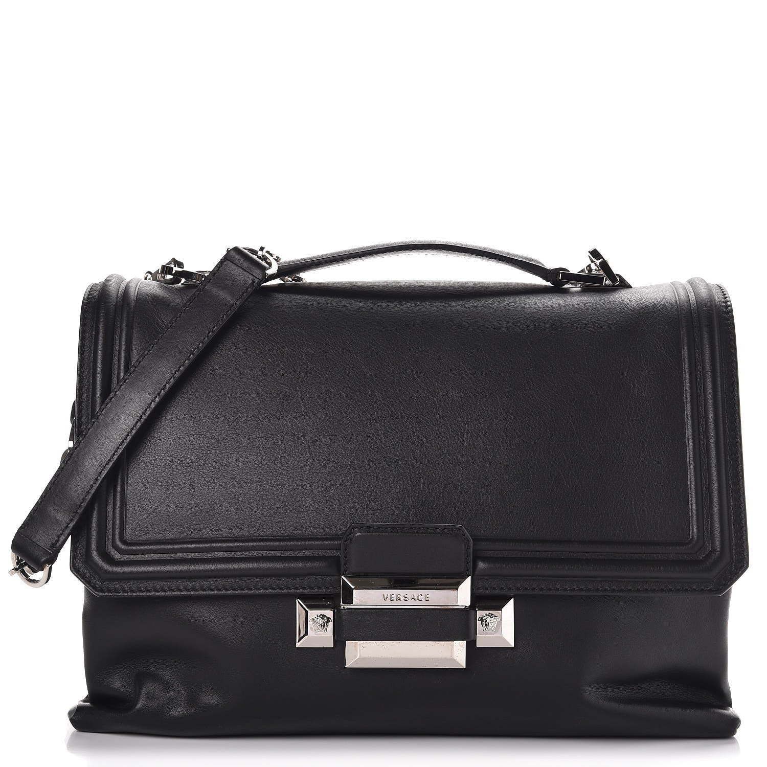 Versace Calfskin Palazzo Shoulder Bag Black 1 of 6