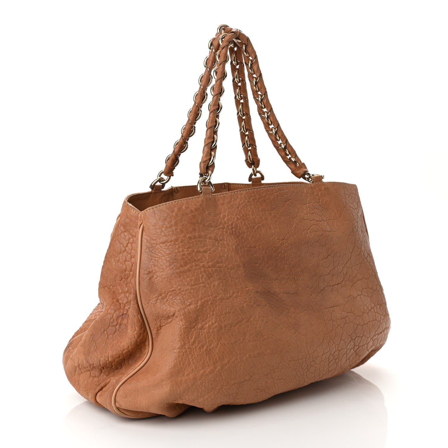 Fendi Crinkled Lambskin Mia Tote Camel 3 of 10