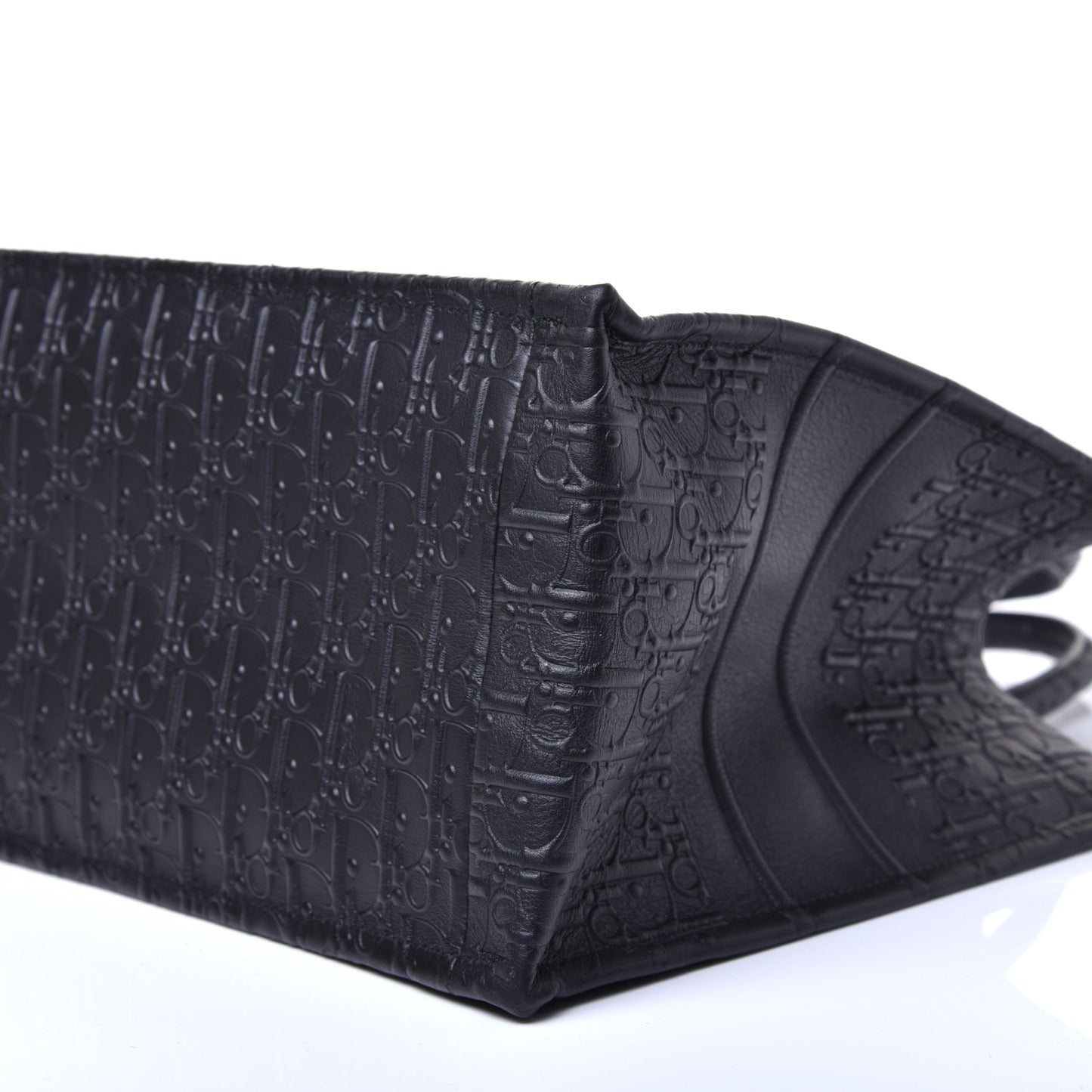 Oblique Calfskin Embossed Medium Book Tote Black
