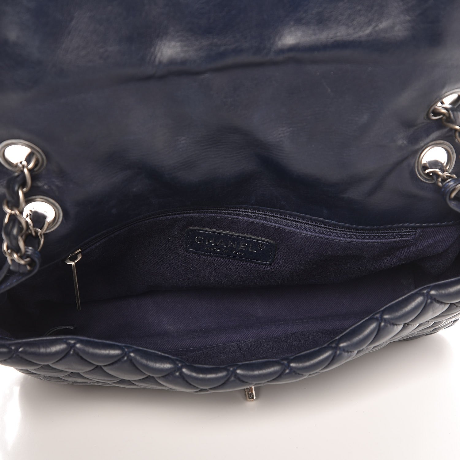 Chanel Iridescent Calfskin New Bubble Large Flap Navy 5 of 7