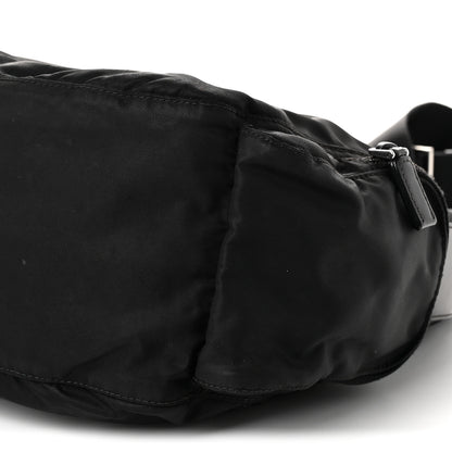 Prada Re-Nylon Vela Saffiano Pocket Double Zip Shoulder Bag Black 9 of 11