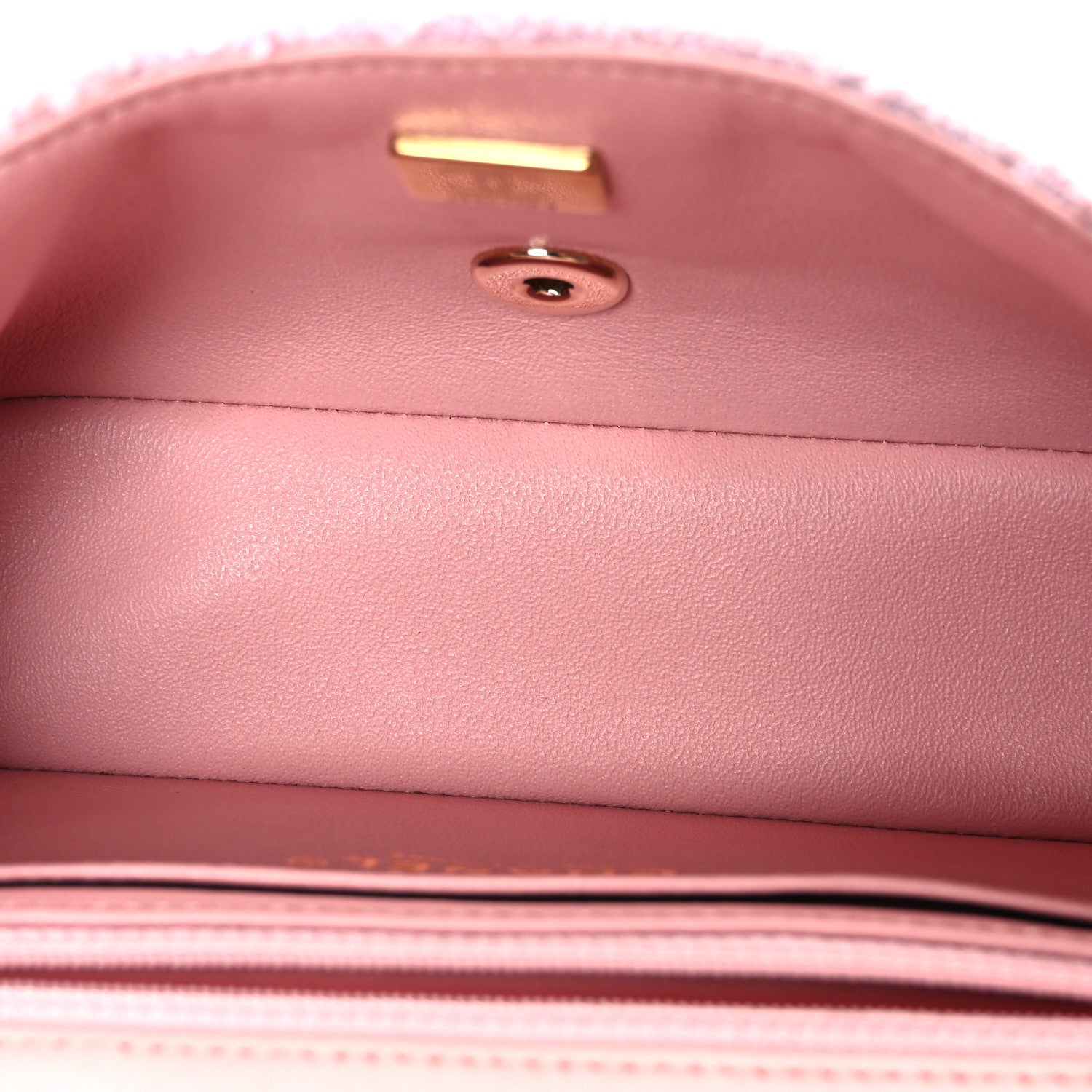 Chanel Tweed Quilted Mini Rectangular Flap Light Pink White 5 of 10
