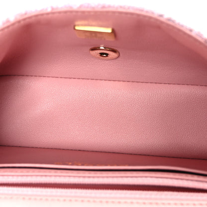 Chanel Tweed Quilted Mini Rectangular Flap Light Pink White 5 of 10