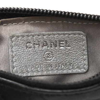 Chanel Lambskin Camellia Embossed Key Holder Case Black 6 of 8
