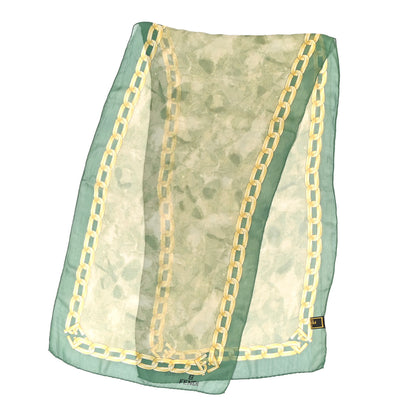 Fendi Silk Stole Green Gold 2 of 7