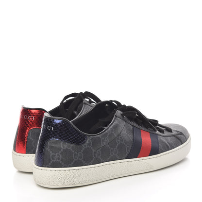 Gucci GG Supreme Monogram Ayers Web Mens New Ace Sneakers 11 Black 4 of 16