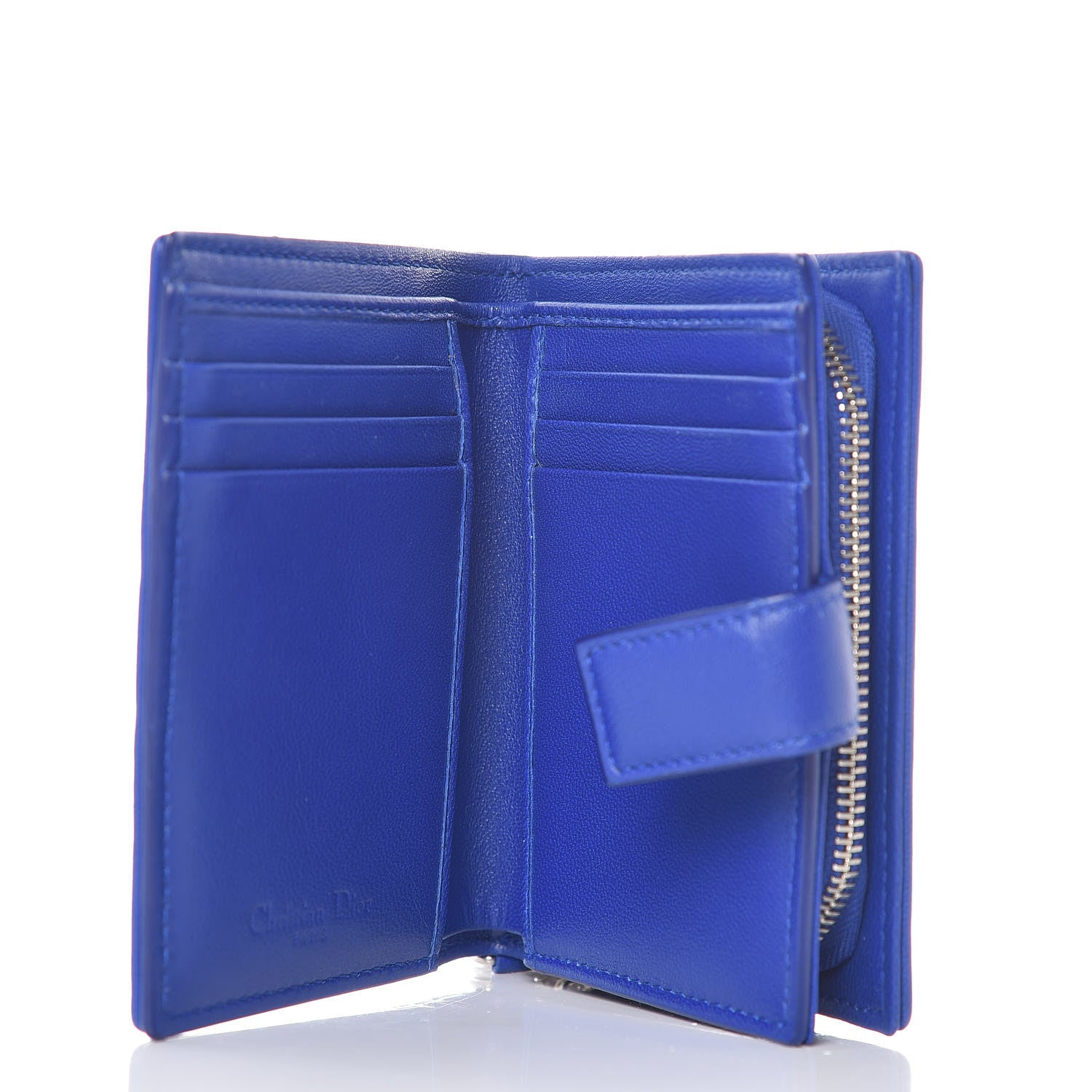 Christian Dior Lambskin Cannage Lady Dior Eden Wallet Blue 5 of 9