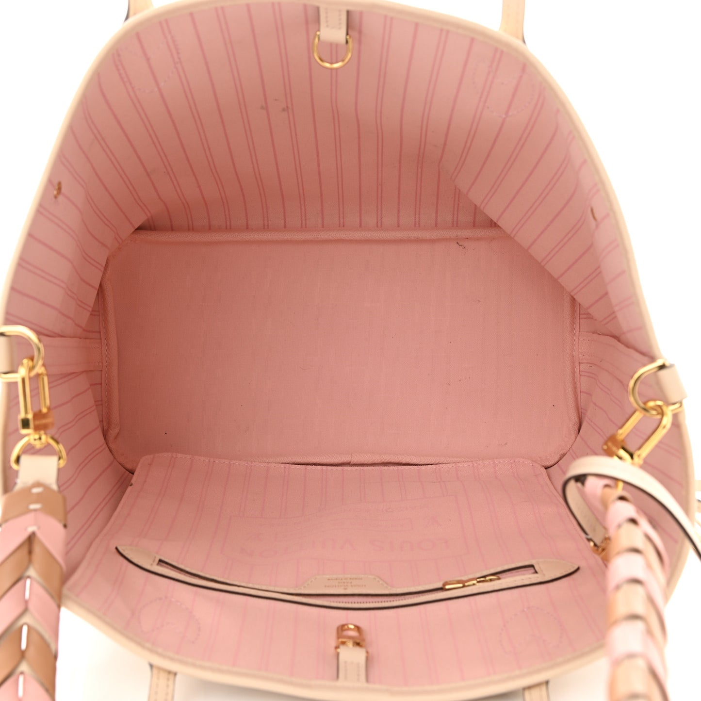 Damier Azur Braided Neverfull MM Pink