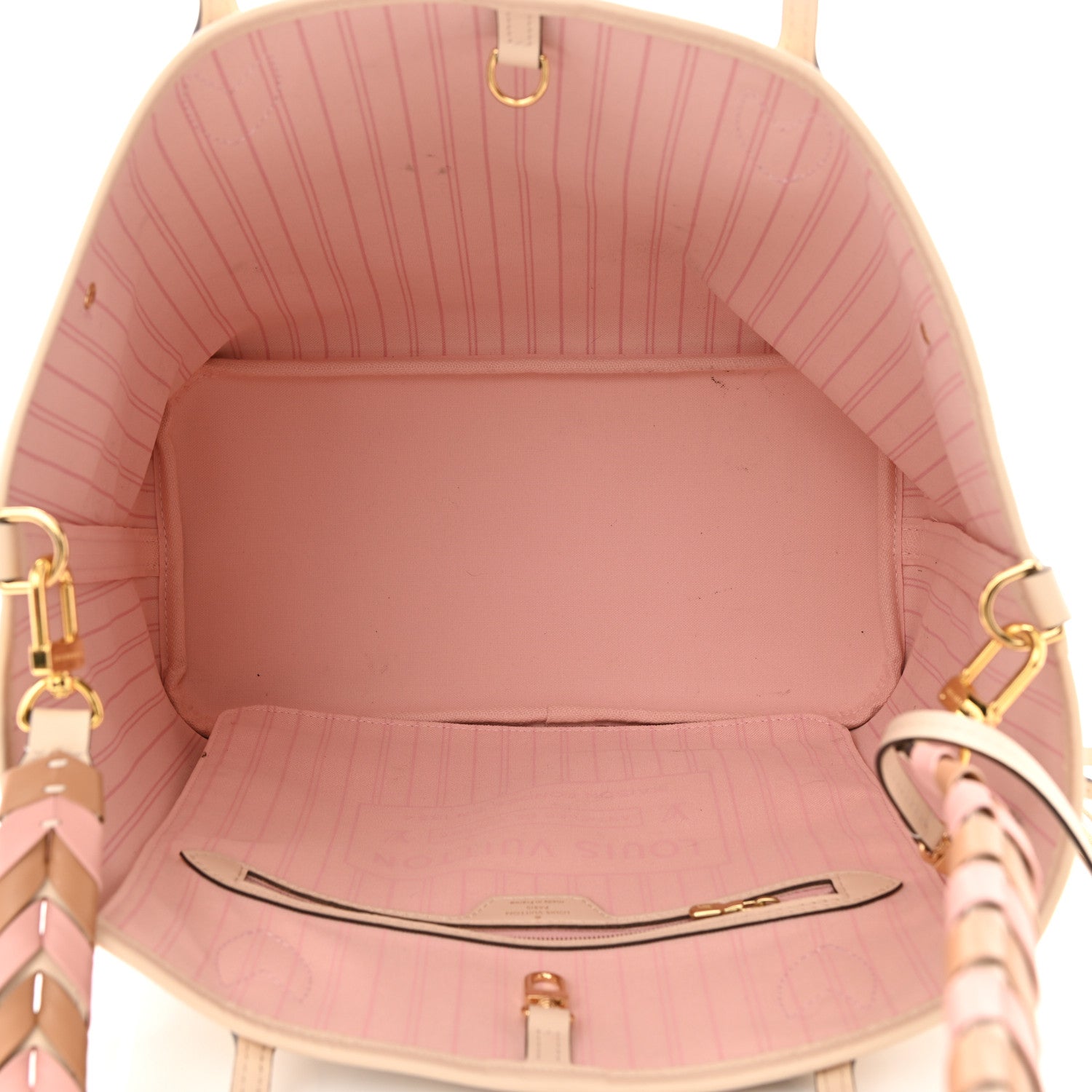 Louis Vuitton Damier Azur Braided Neverfull MM Pink 6 of 11
