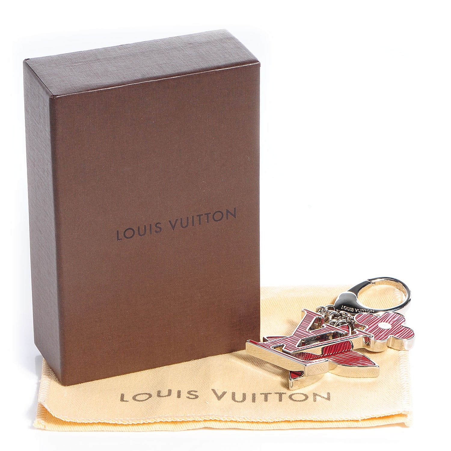 Louis Vuitton Fleur d Epi Bag Charm Rubis Red 4 of 4