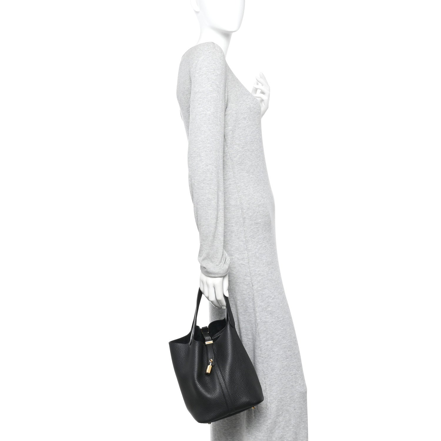 Hermes Taurillon Clemence Picotin Lock 22 MM Black 2 of 10