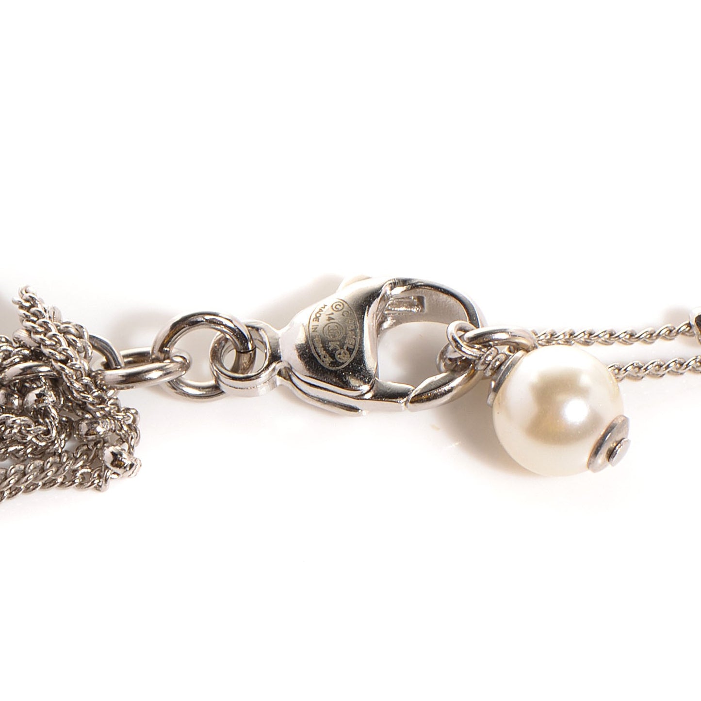 Crystal CC Multi Strand Necklace Silver