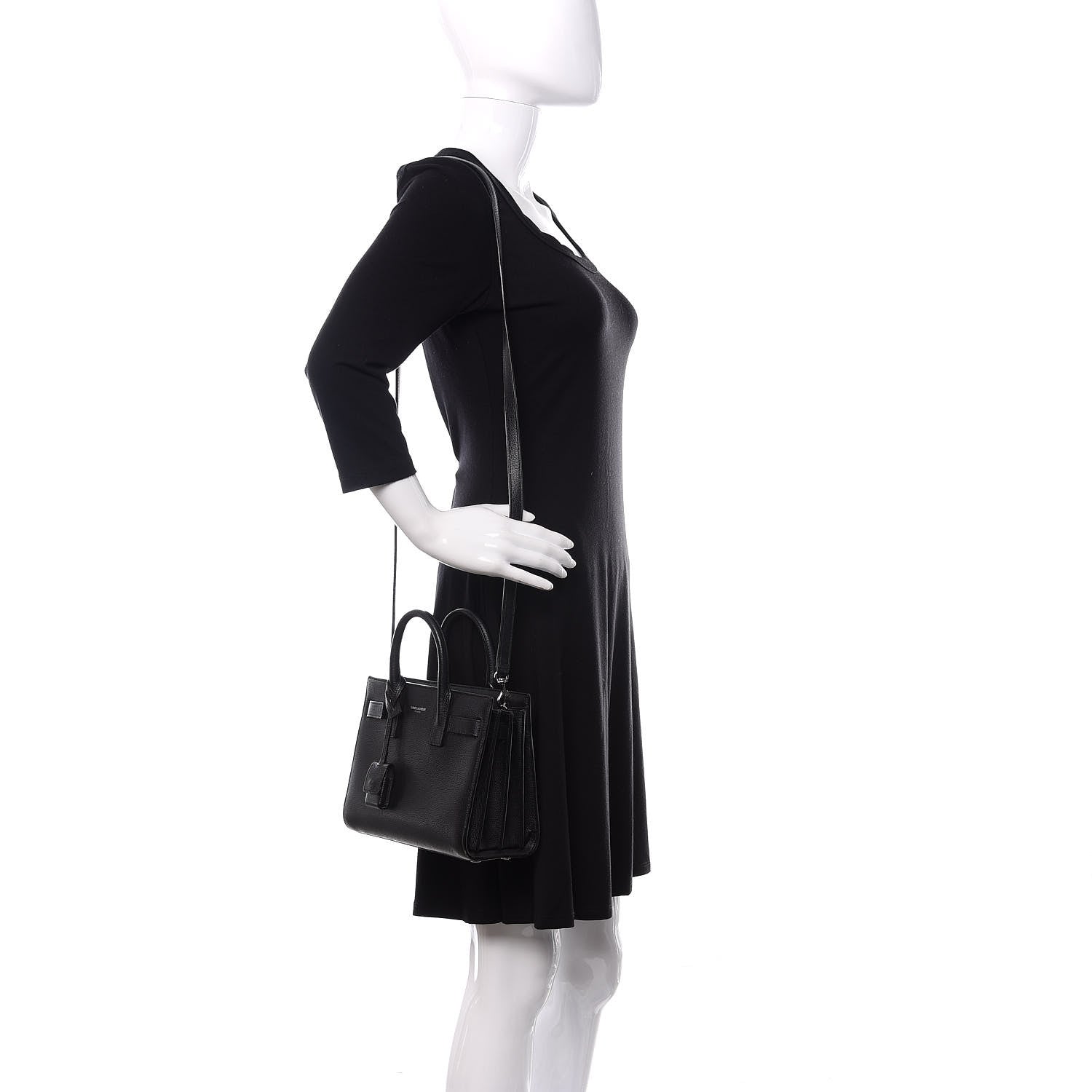 Saint Laurent Grained Calfskin Nano Sac De Jour Black 2 of 13