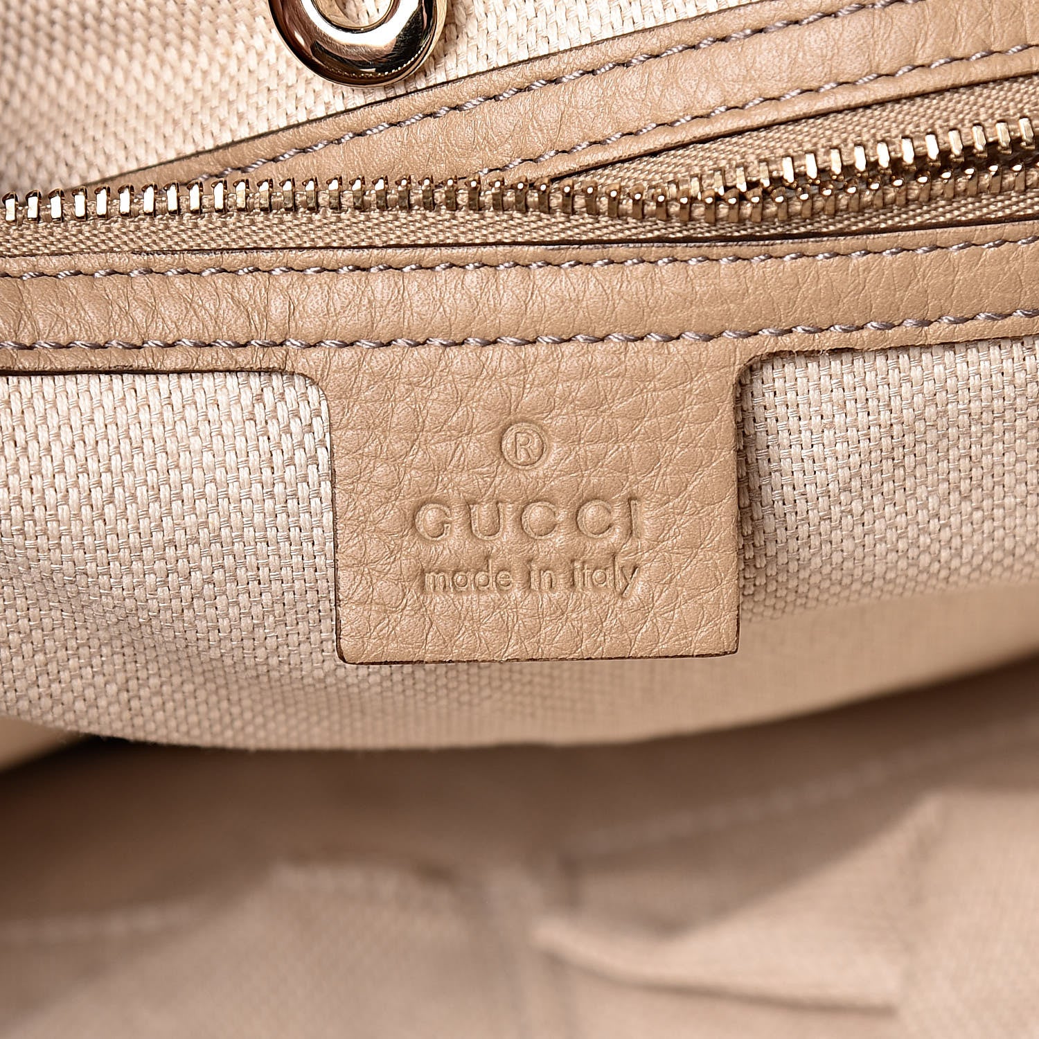 Gucci Pebbled Calfskin Large Soho Chain Shoulder Bag Nude 6 of 12
