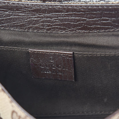 Gucci Monogram Horsebit Clutch Dark Brown 6 of 7