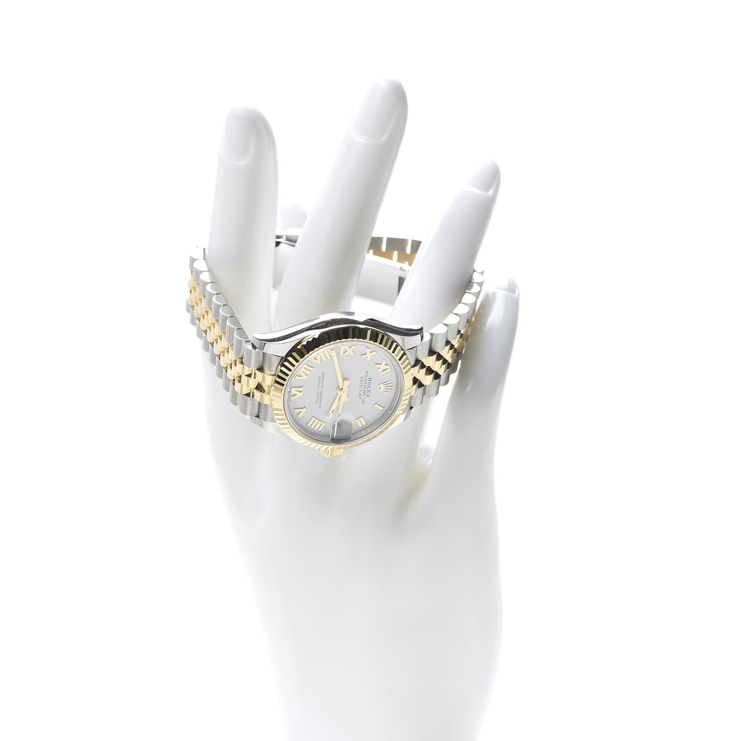 Rolex Stainless Steel 18K Yellow Gold 31mm Oyster Perpetual Datejust Watch White Roman 278273 2 of 7