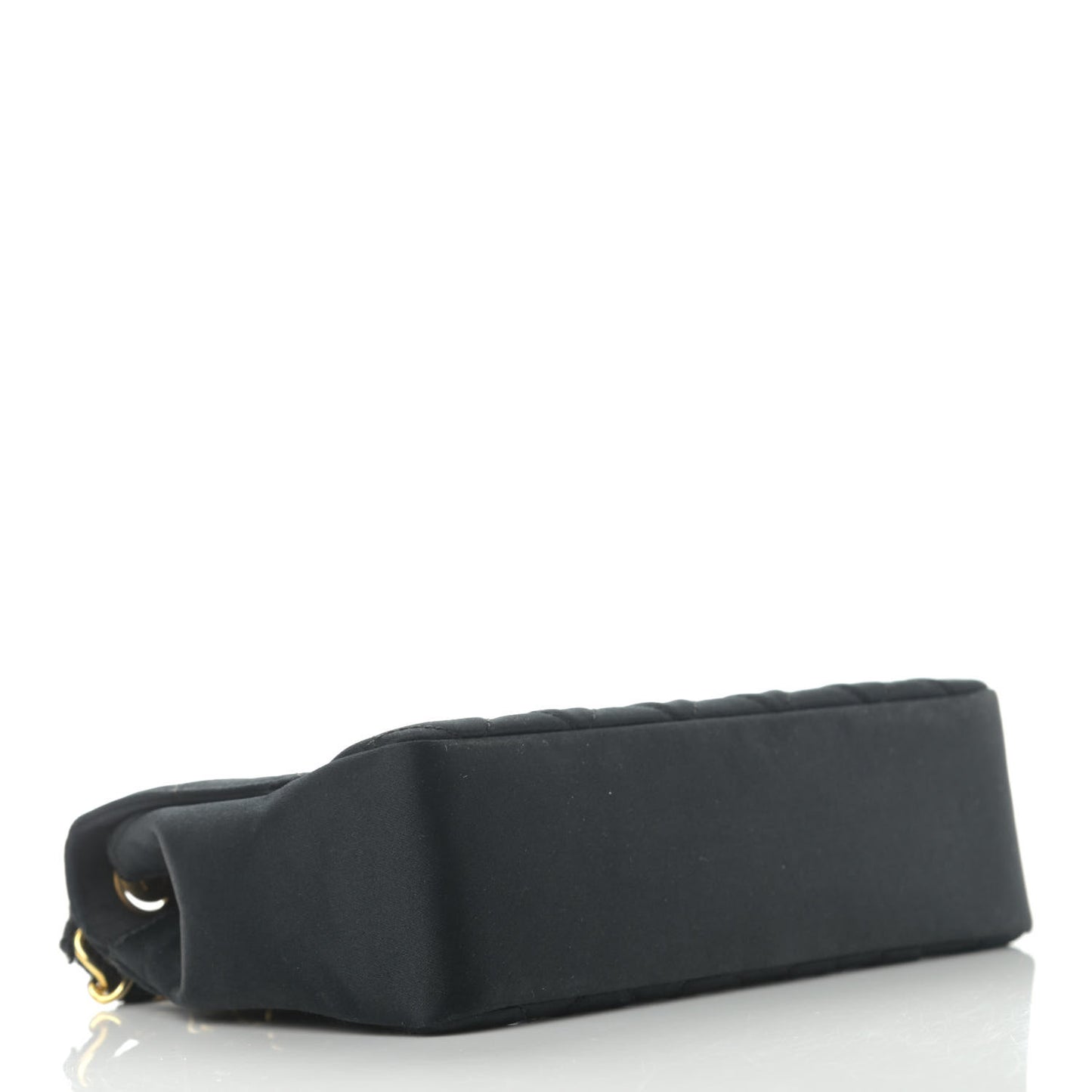 Satin Quilted Flap Black