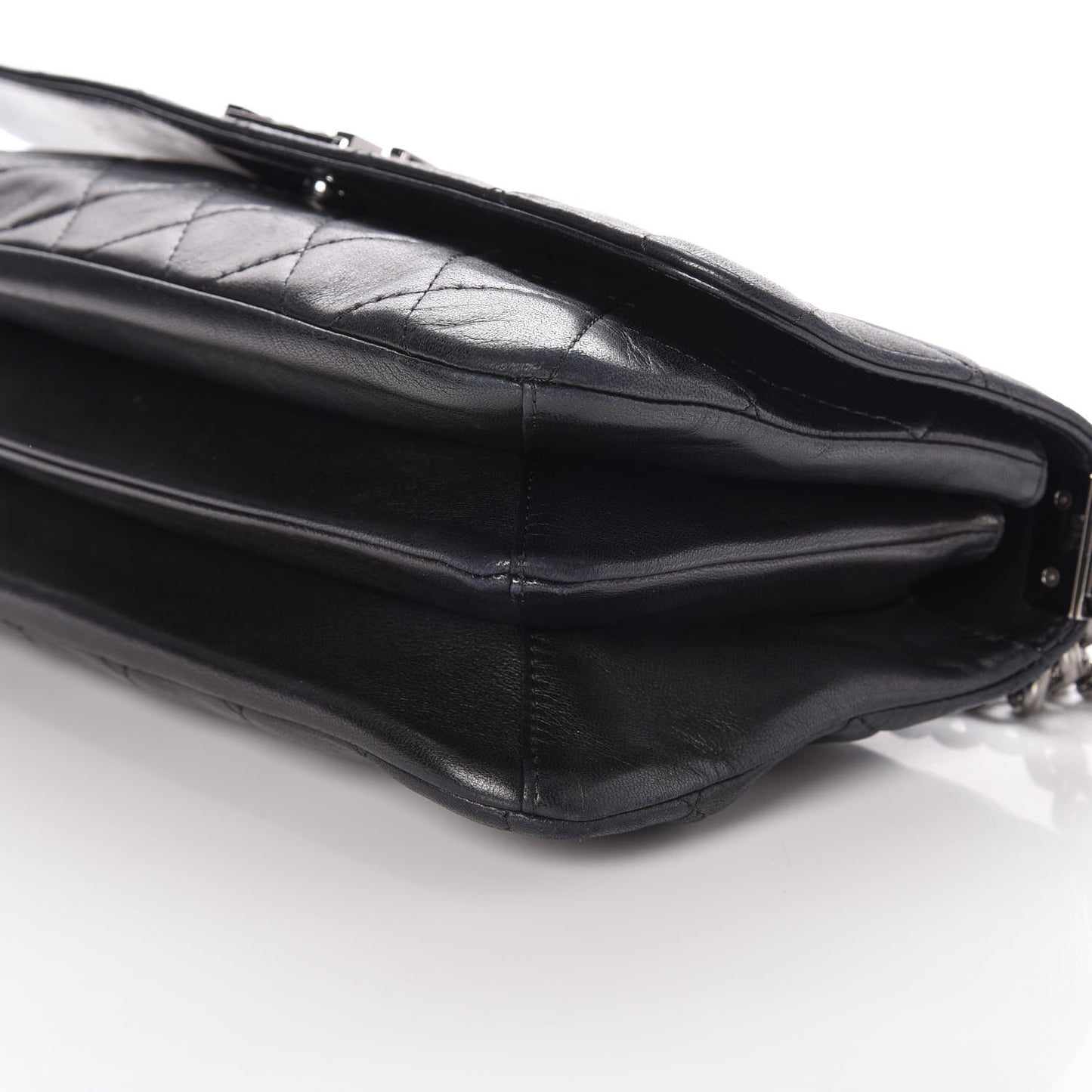Lambskin Quilted Soft Boy Flap Black