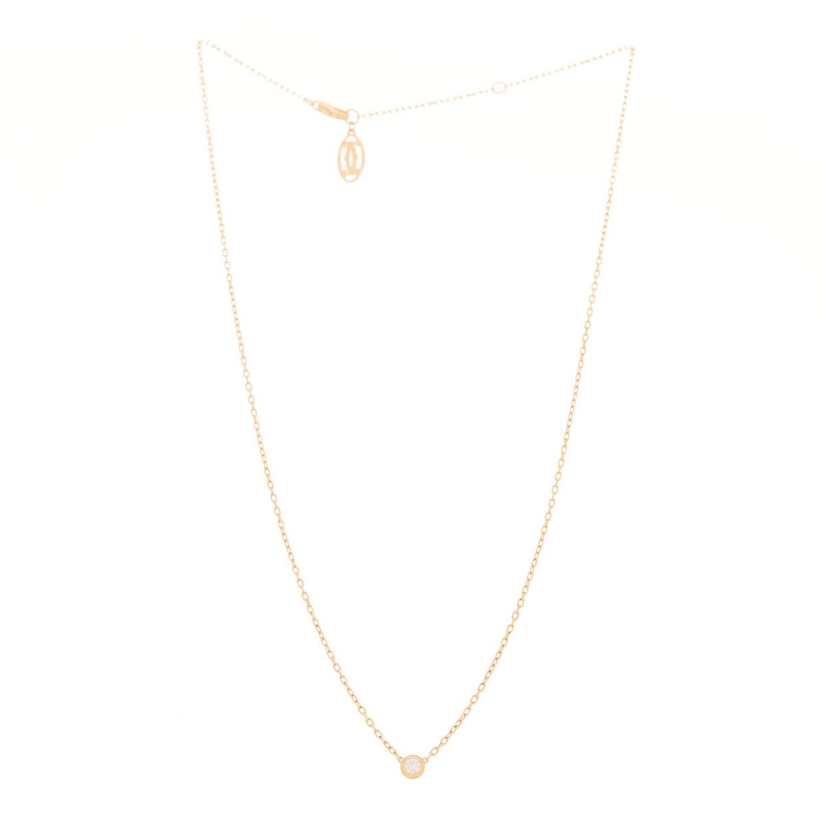 18K Pink Gold Diamond SM D'Amour Pendant Necklace